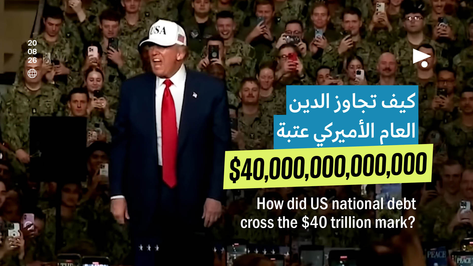 40 تريليون دولار ترامب يواجه ديناً عامّاً قياسيّاً