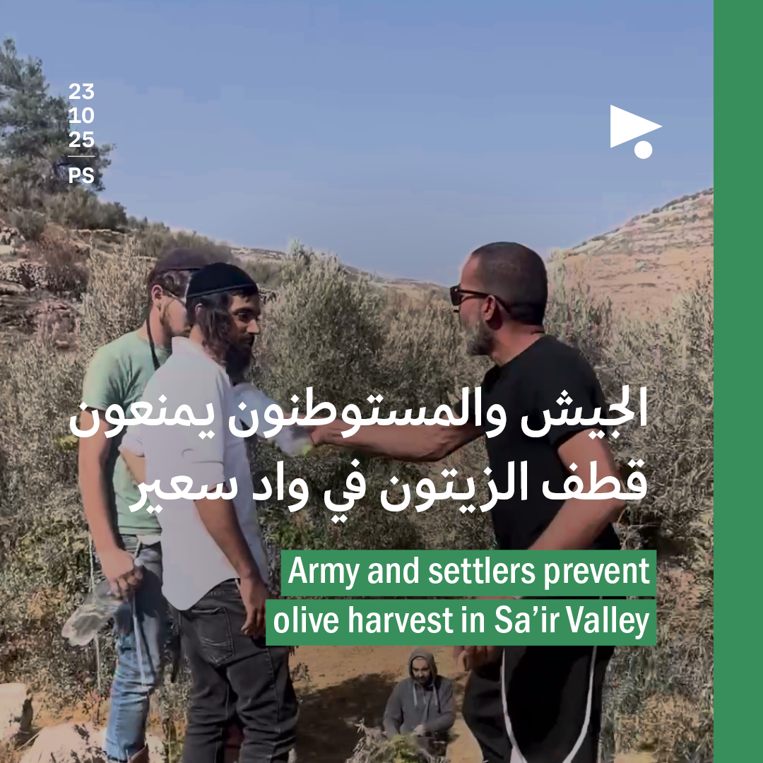 الجيش والمستوطنون يمنعون قطف الزيتون في واد سعير