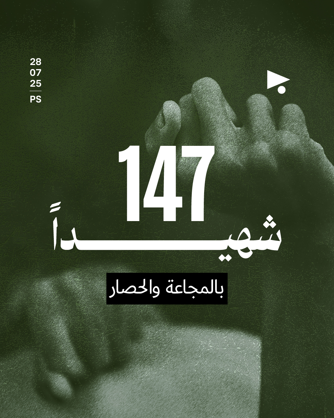 147 شهيداً  بالمجاعة والحصار 
