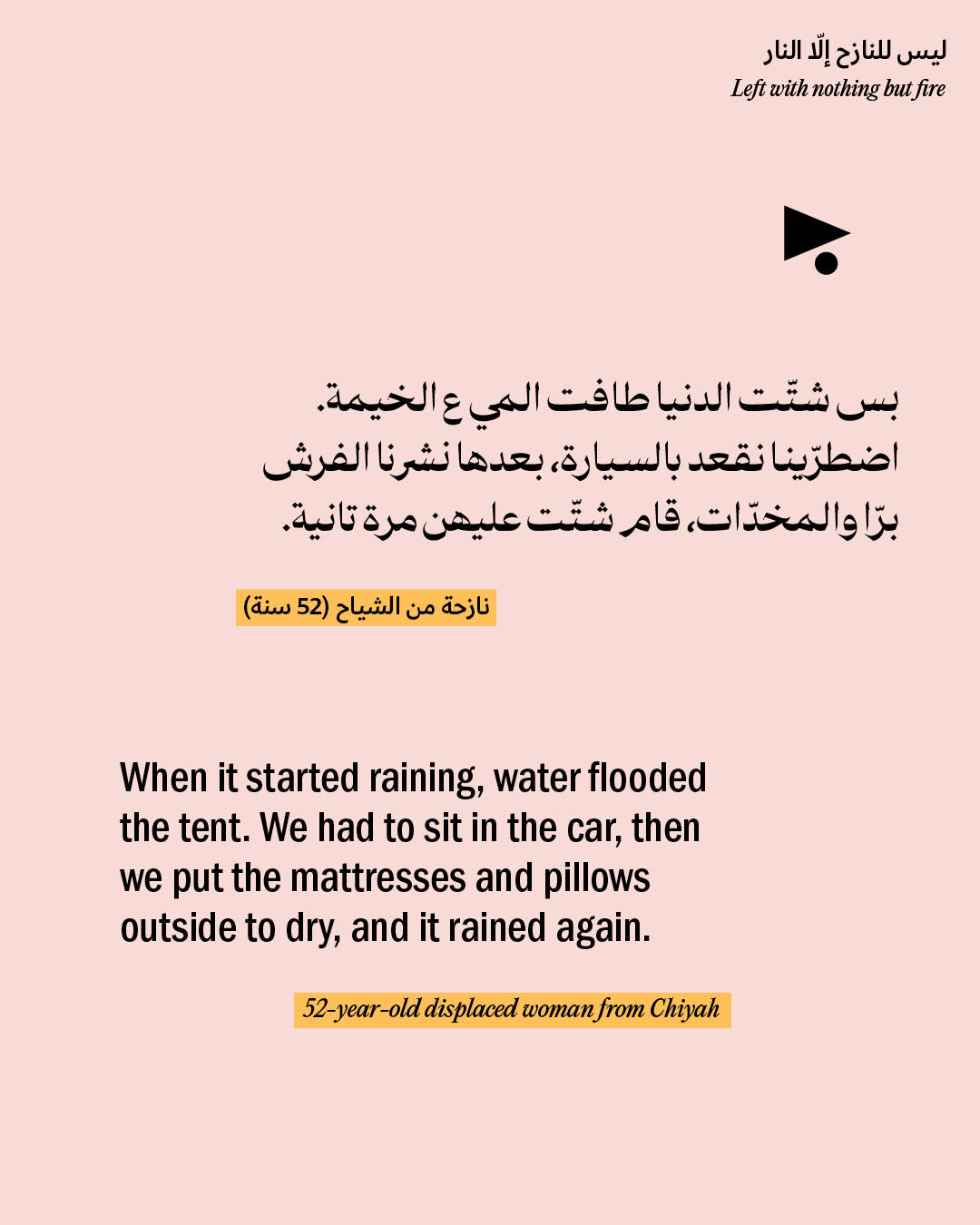 <strong>ليس للنازح إلّا النار</strong>