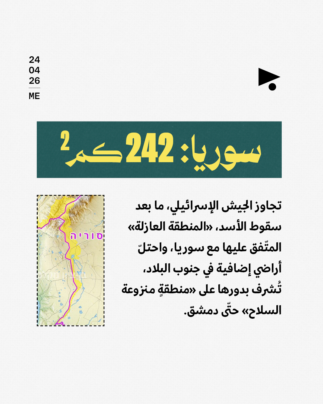 <strong>«توسّعت إسرائيل بـ1,025 كيلومتراً مربّعاً من الأراضي»</strong>