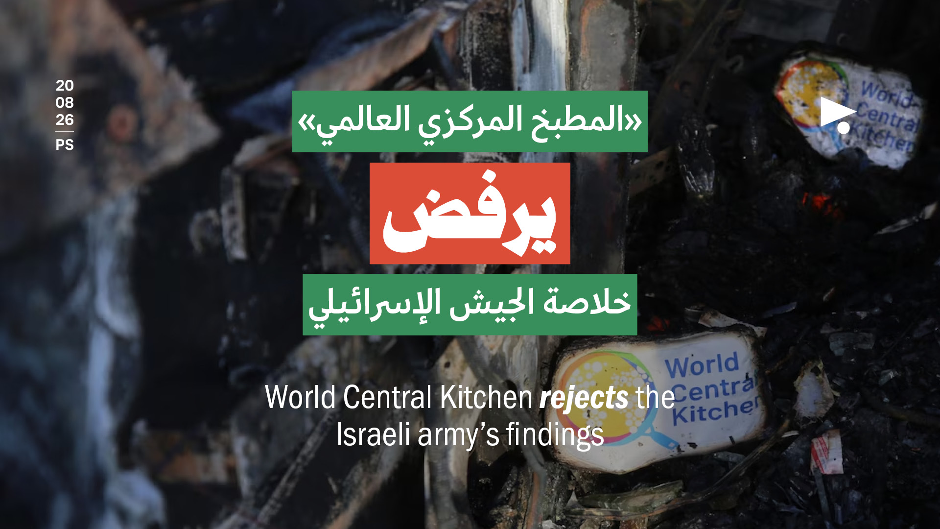«المطبخ المركزي العالمي» يرفض خلاصة الجيش الإسرائيلي