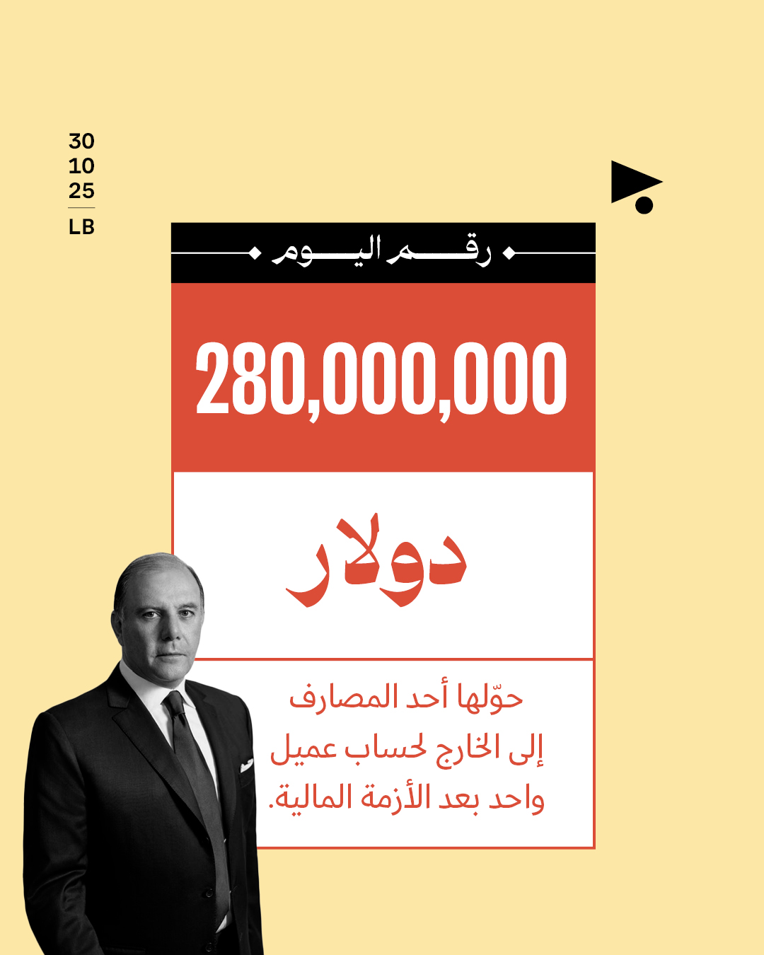 280,000,000 دولار حوّلها أحد المصارف إلى الخارج لحساب عميل واحد بعد الأزمة المالية