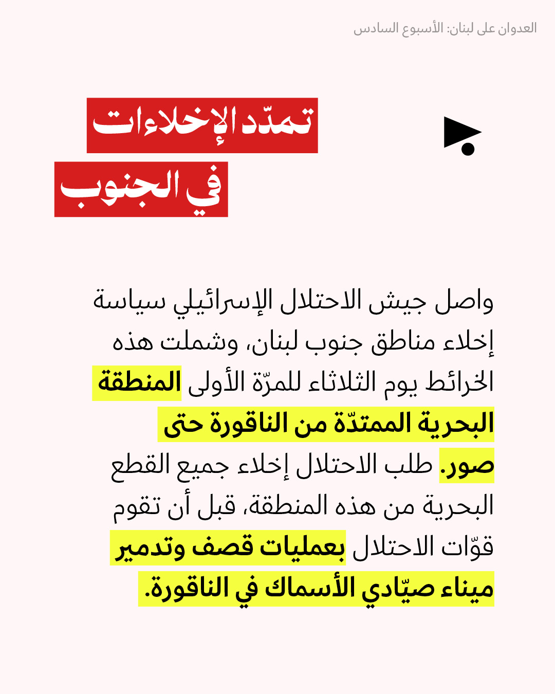 <strong>العدوان على لبنان: الأسبوع السادس 6 - 12 نيسان</strong>