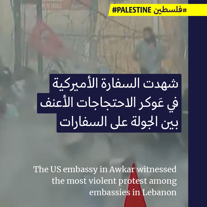 الجيش يفضّ تظاهرة السفارة الأميركية في عوكر بالغاز والهراوات