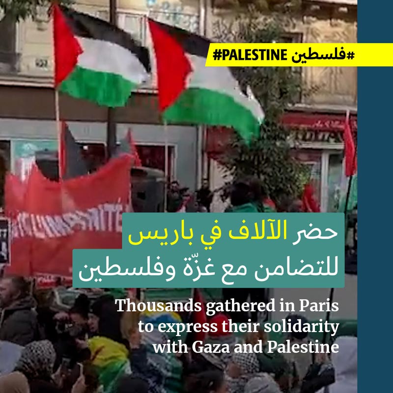 الآلاف يتظاهرون في باريس دعماً لفلسطين
