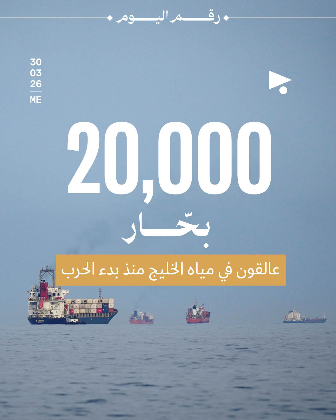 20,000 بحّار عالقون في مياه الخليج منذ بدء الحرب