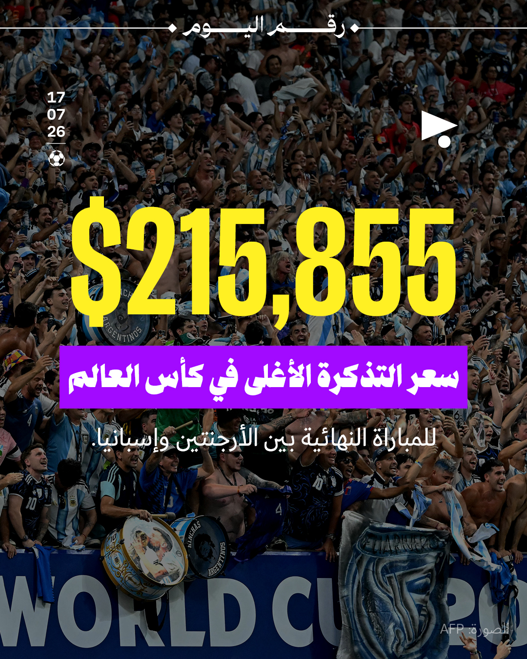 $215,855 سعر التذكرة الأغلى في كأس العالم