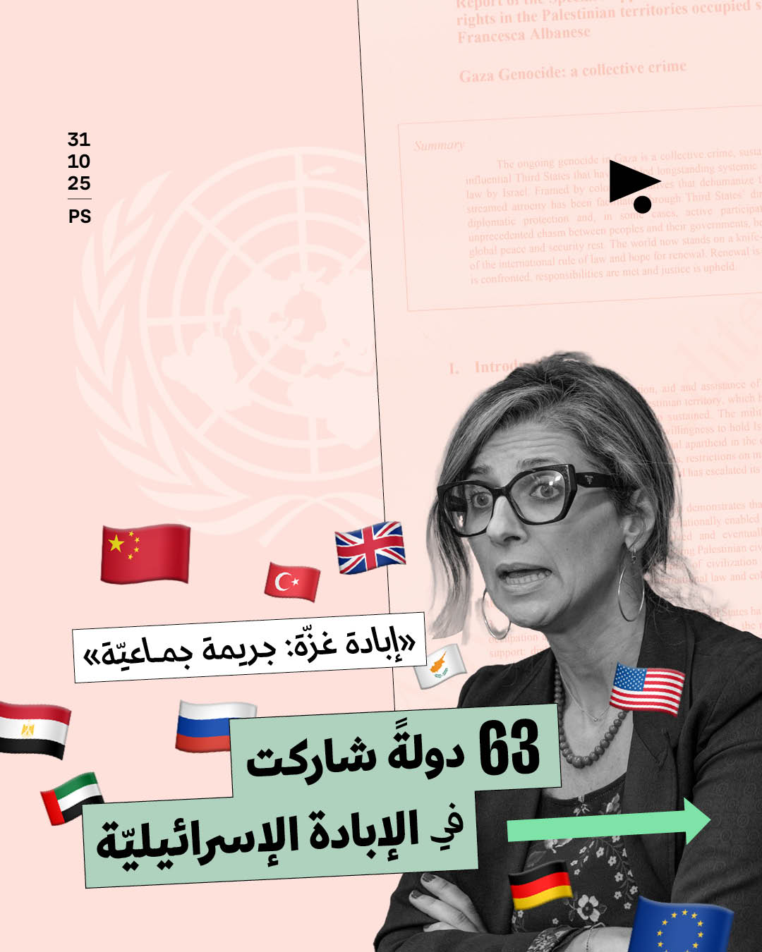 63 دولةً شاركت في الإبادة الإسرائيليّة