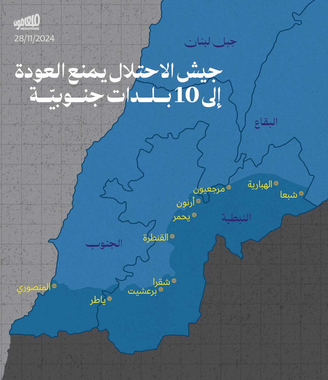 جيش الاحتلال يمنع العودة إلى 10 بلدات جنوبيّة