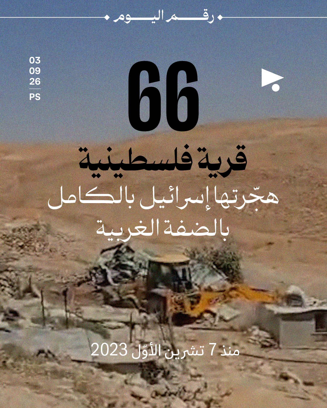 66 قرية فلسطينية هجّرتها إسرائيل بالكامل بالضفّة الغربية منذ 7 تشرين الأوّل 2023
