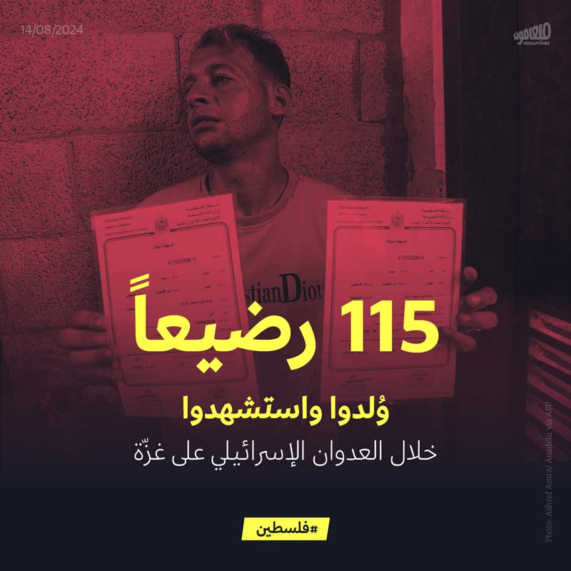 115 رضيعاً وُلدوا واستشهدوا خلال العدوان الإسرائيلي على غزّة