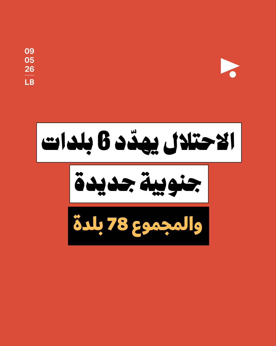 الاحتلال يهدّد 6 بلدات جنوبية جديدة والمجموع 78 بلدة 