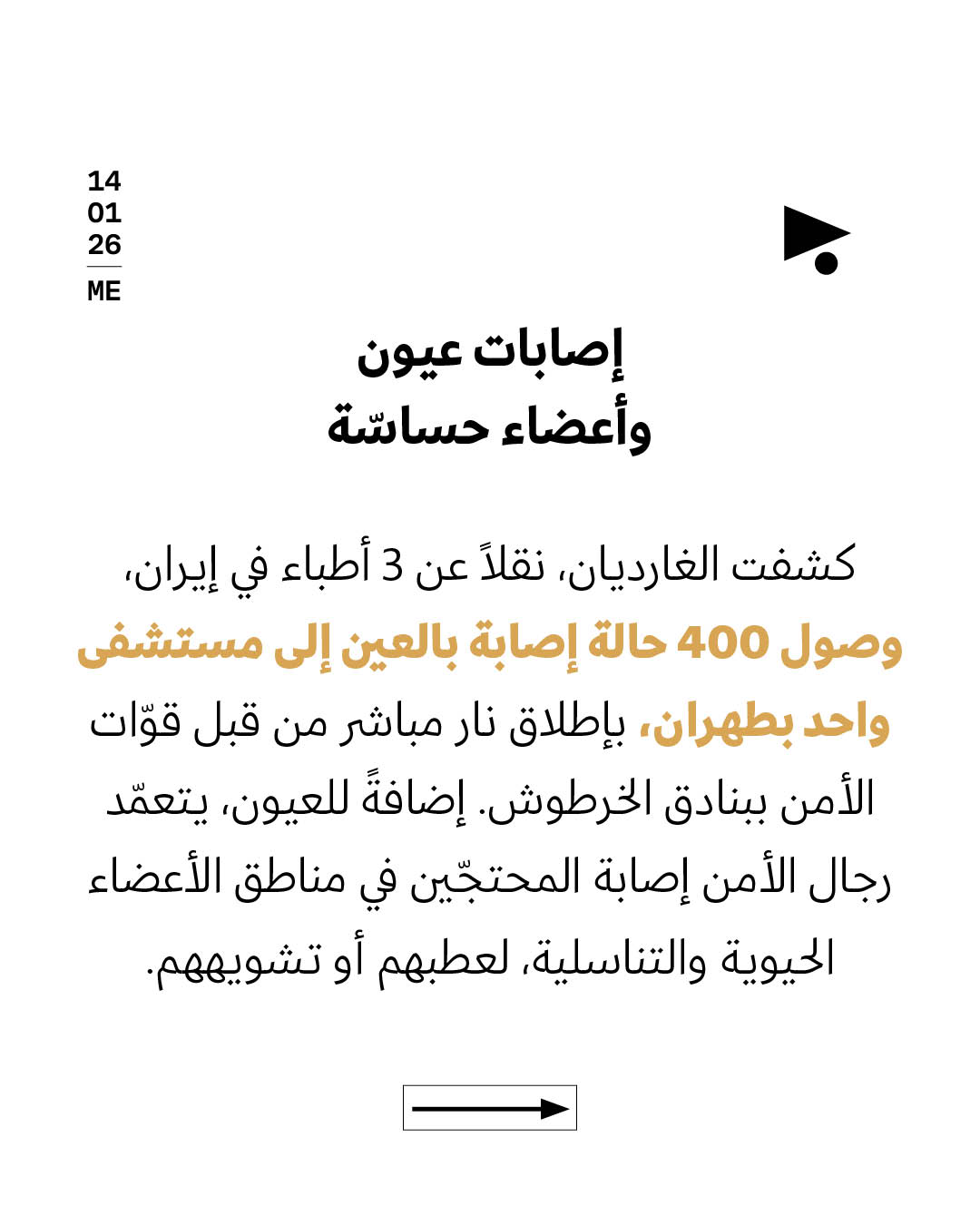 <strong>احتجاجات إيران: 2,403 قتيلاً 18,434 معتقلاً</strong>