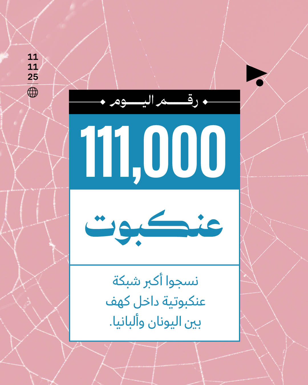 111,000 عنكبوت نسجوا أكبر شبكة عنكبوتية داخل كهف بين اليونان وألبانيا