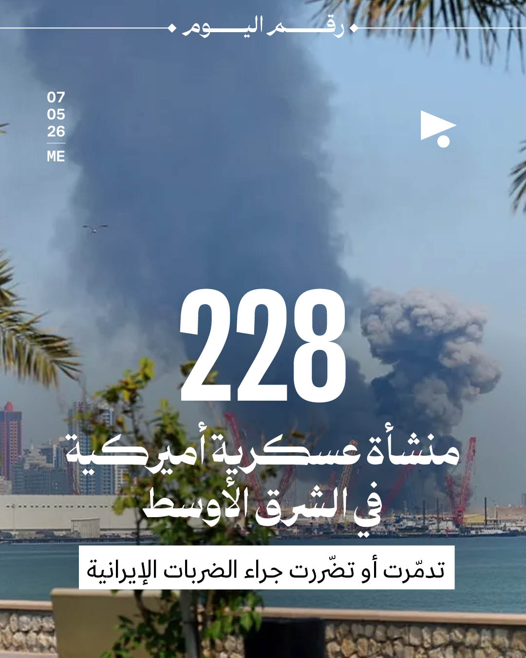 228 منشأة عسكرية أميركية في الشرق الأوسط