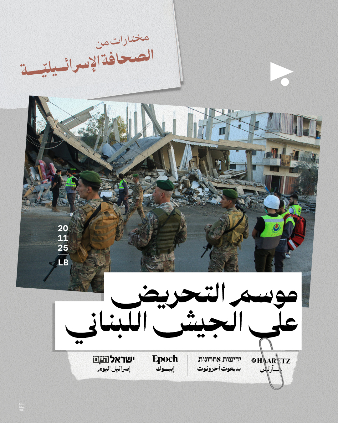 مختارات من الصحافة الإسرائيلية 20/11/2025