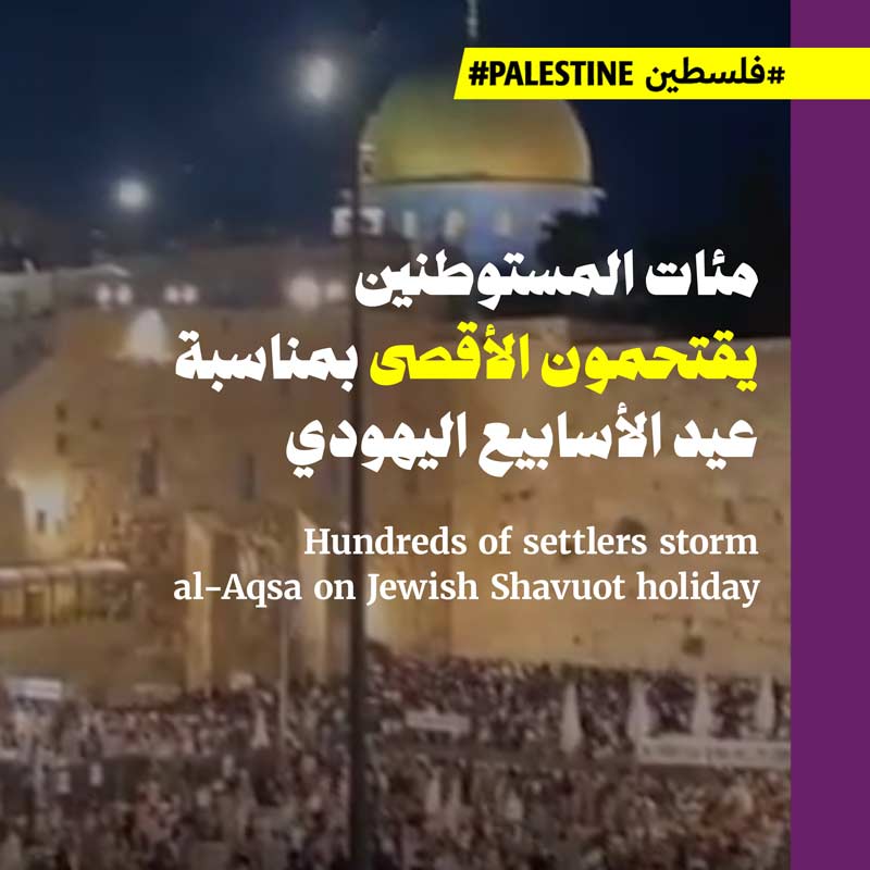 مئات المستوطنين يقتحمون الأقصى في عيد الأسابيع اليهودي