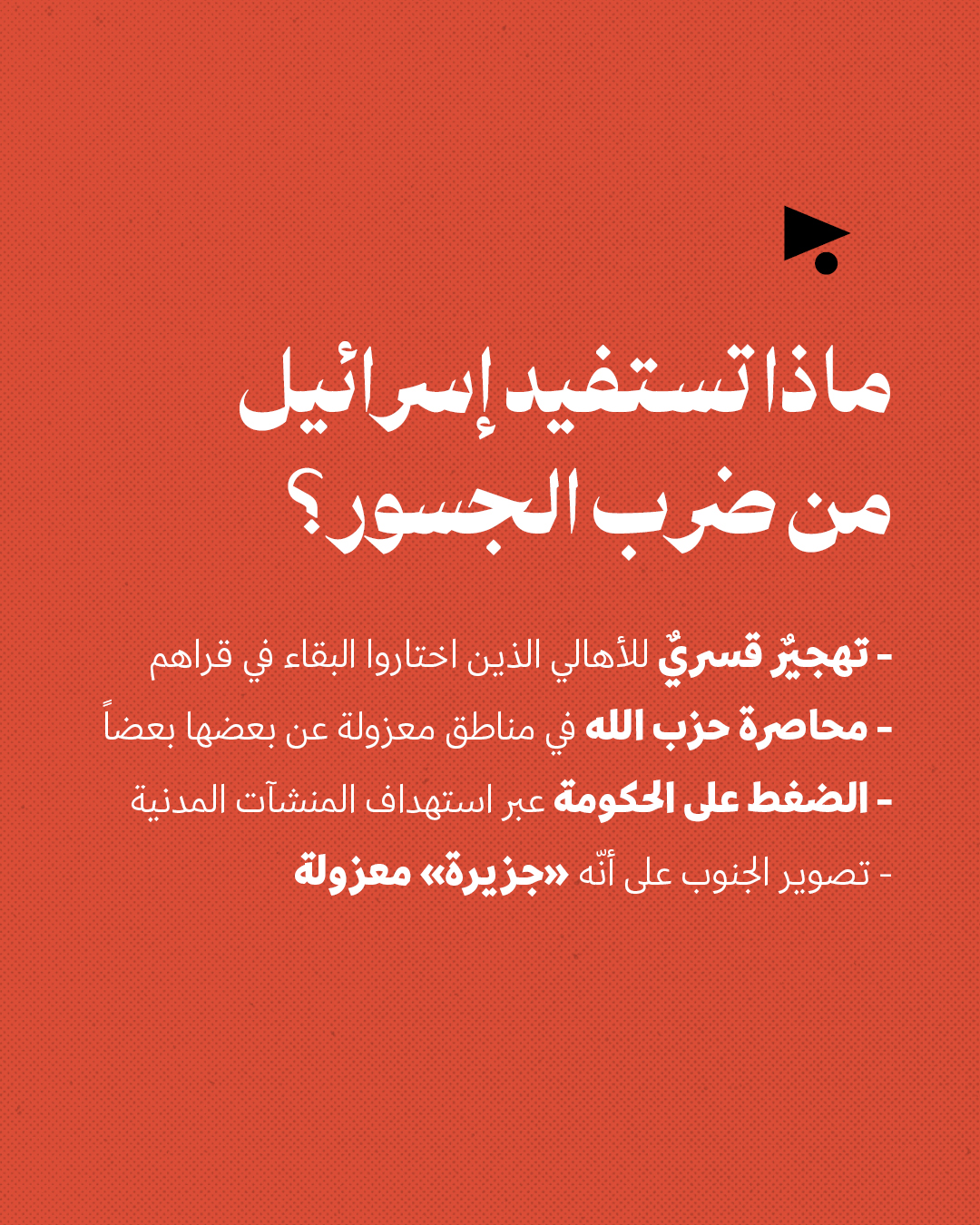 <strong>ضرب الجسور والمعابر: كيف تمهّد إسرائيل لعزل الجنوب؟</strong>