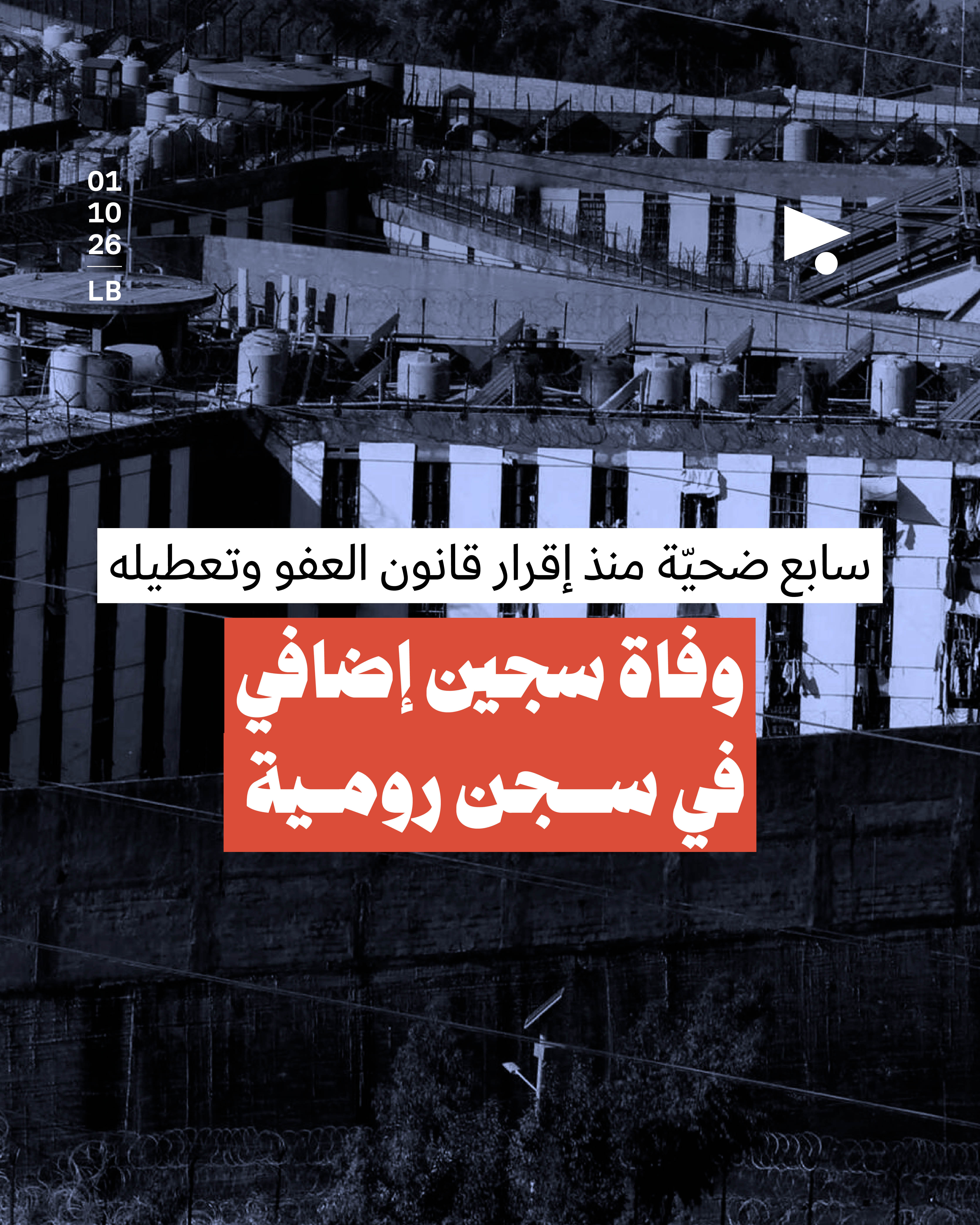 وفاة سجين إضافي في سجن رومية سابع ضحيّة منذ إقرار قانون العفو وتعطيله
