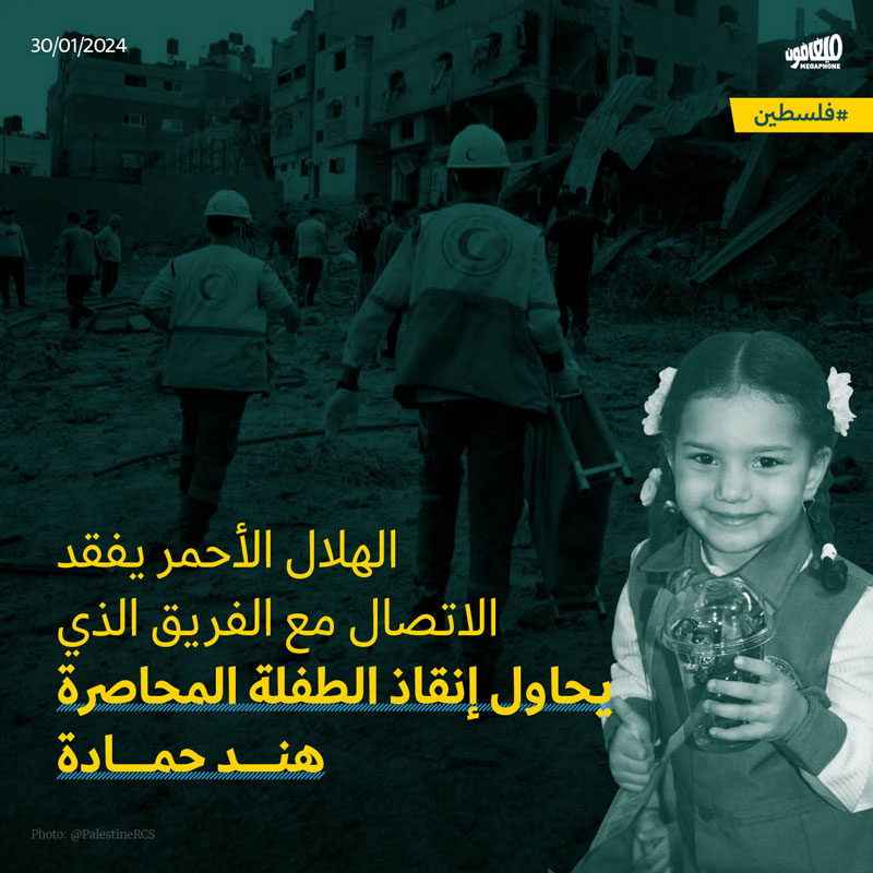 الهلال الأحمر يفقد الاتصال مع الفريق الذي يحاول إنقاذ الطفلة المحاصرة هند حمادة 