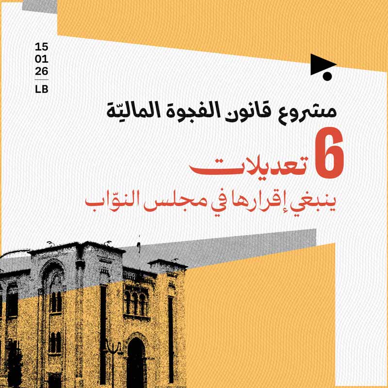 مشروع قانون الفجوة الماليّة: 6 تعديلات ينبغي إقرارها في مجلس النوّاب