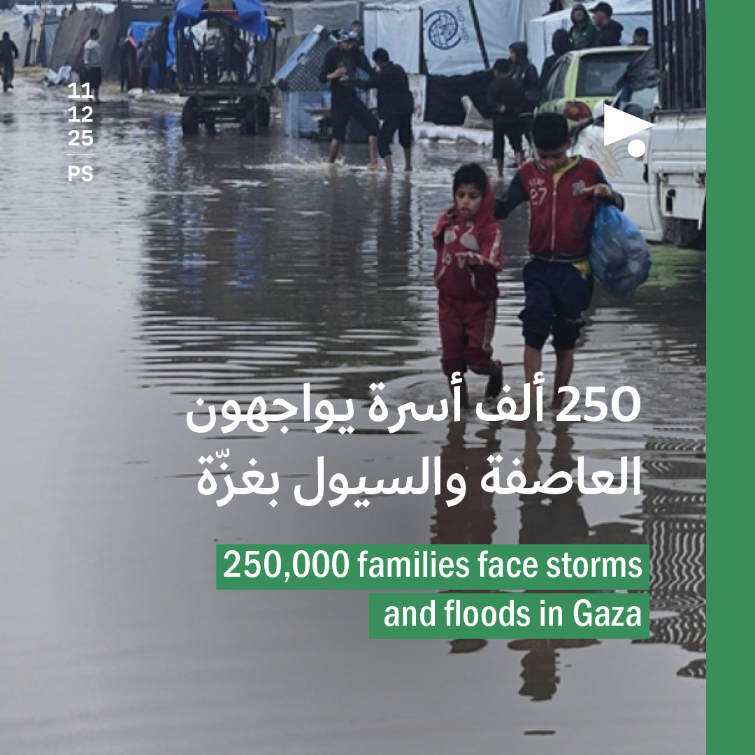 250 ألف أسرة يواجهون العاصفة والسيول بغزّة 