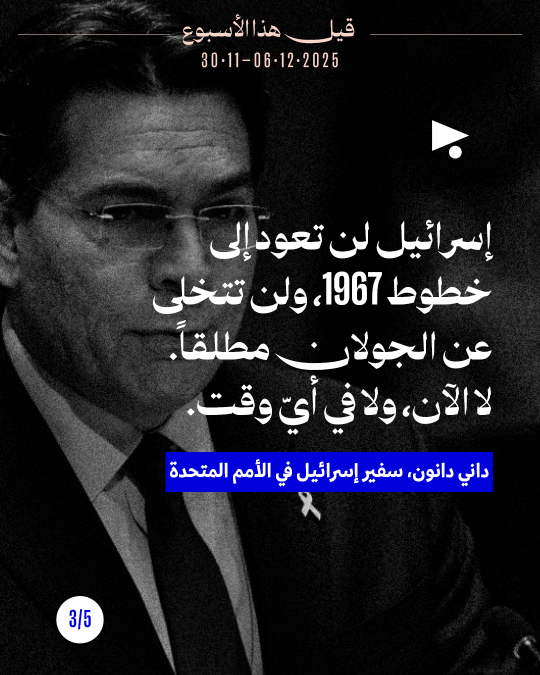 <strong>قيل هذا الأسبوع: 30 تشرين الثاني - 6 كانون الأوّل 2025</strong>