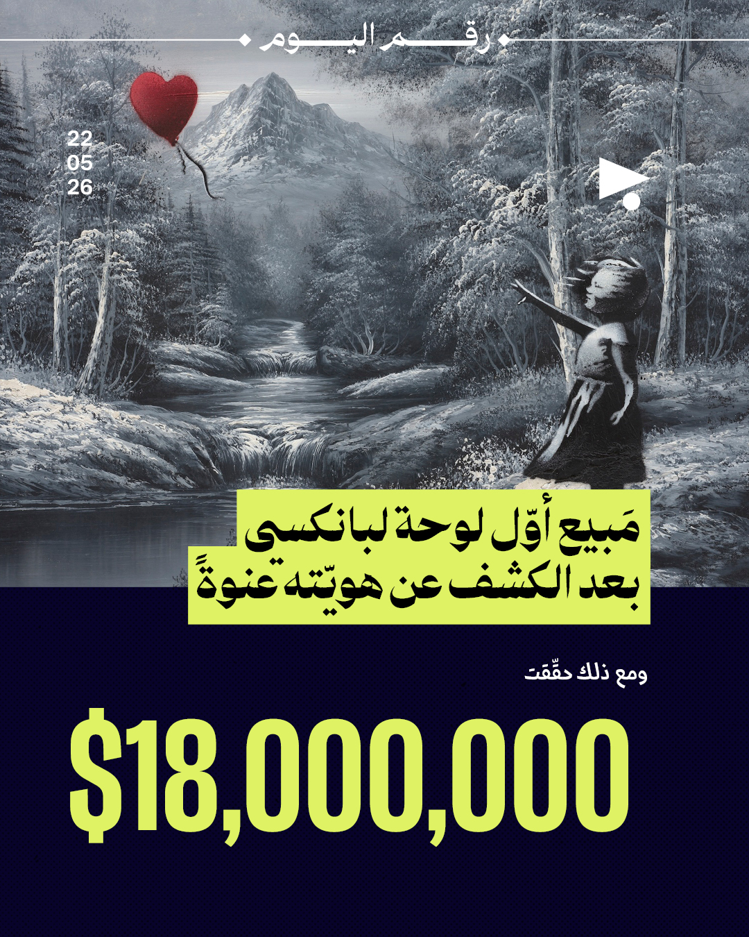 مَبيع أوّل لوحة لبانكسي بعد الكشف عن هويّته عنوةً ومع ذلك حقّقت 18 مليون دولار