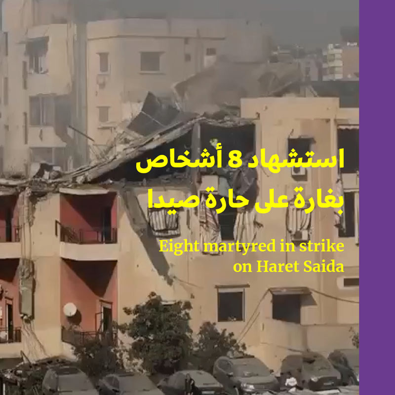 استشهاد 8 أشخاص بغارة على حارة صيدا