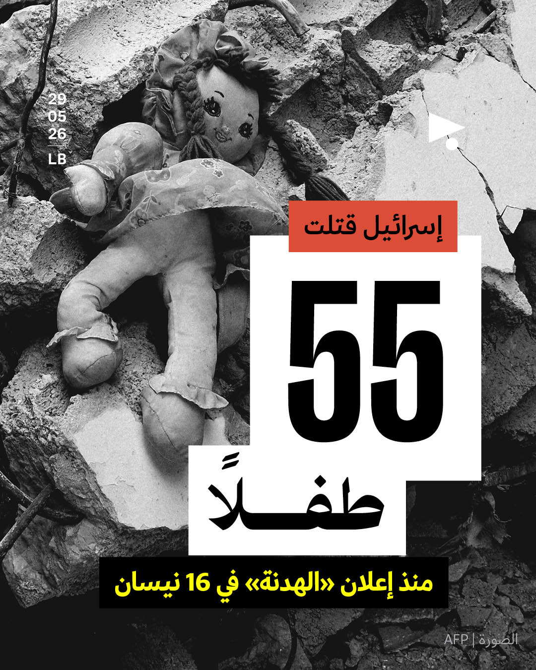 إسرائيل قتلت 55 طفلاً منذ إعلان «الهدنة» في 16 نيسان