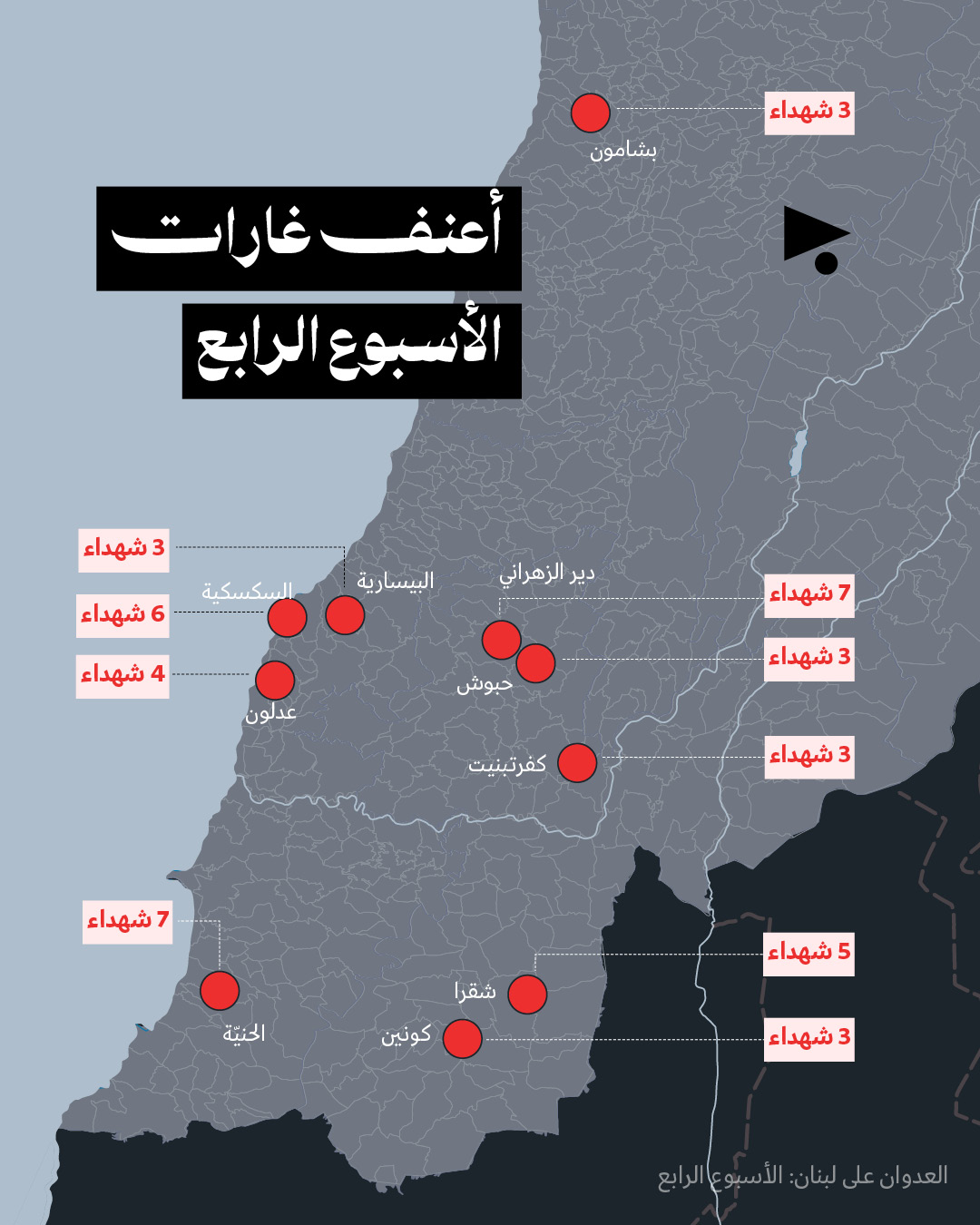 <strong>العدوان على لبنان: الأسبوع الرابع 23 - 29 آذار 2026</strong>