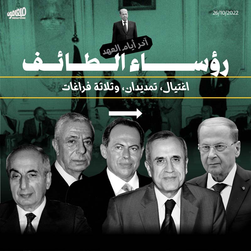 رؤساء الطائف: اغتيال، تمديدان، وثلاثة فراغات