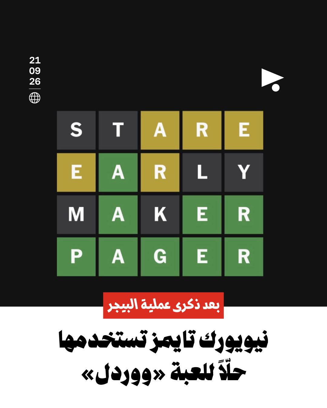 بعد ذكرى عملية البيجر: نيويورك تايمز تستخدمها حلّاً للعبة «ووردل»