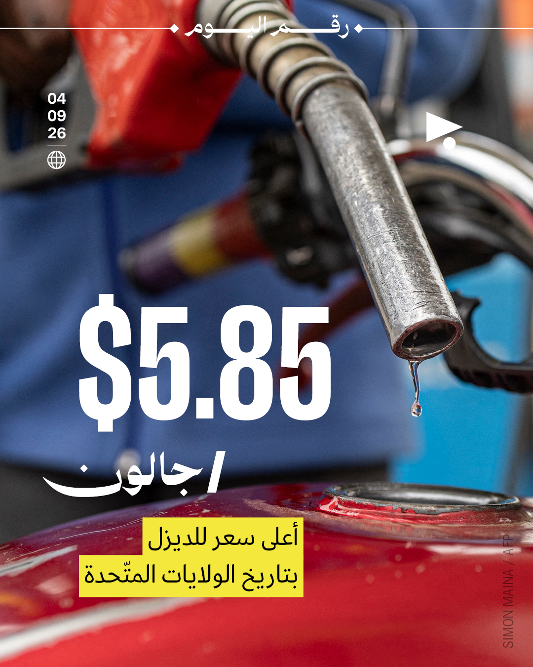 أعلى سعر للديزل بتاريخ الولايات المتّحدة