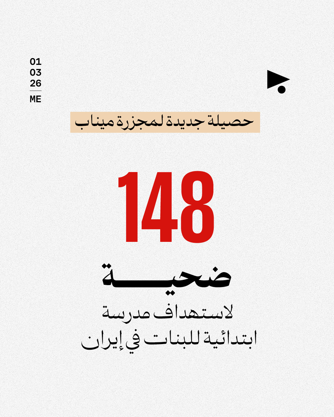 حصيلة جديدة لمجزرة ميناب: 148 ضحية لاستهداف مدرسة ابتدائية للبنات في إيران