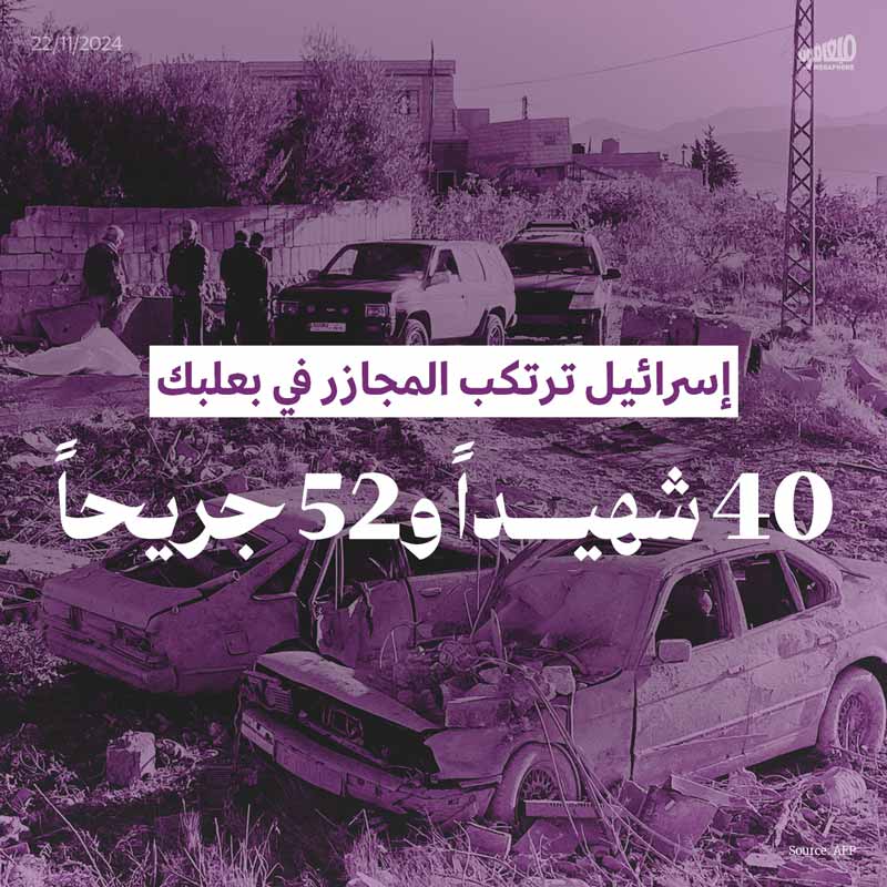 إسرائيل ترتكب المجازر في بعلبك