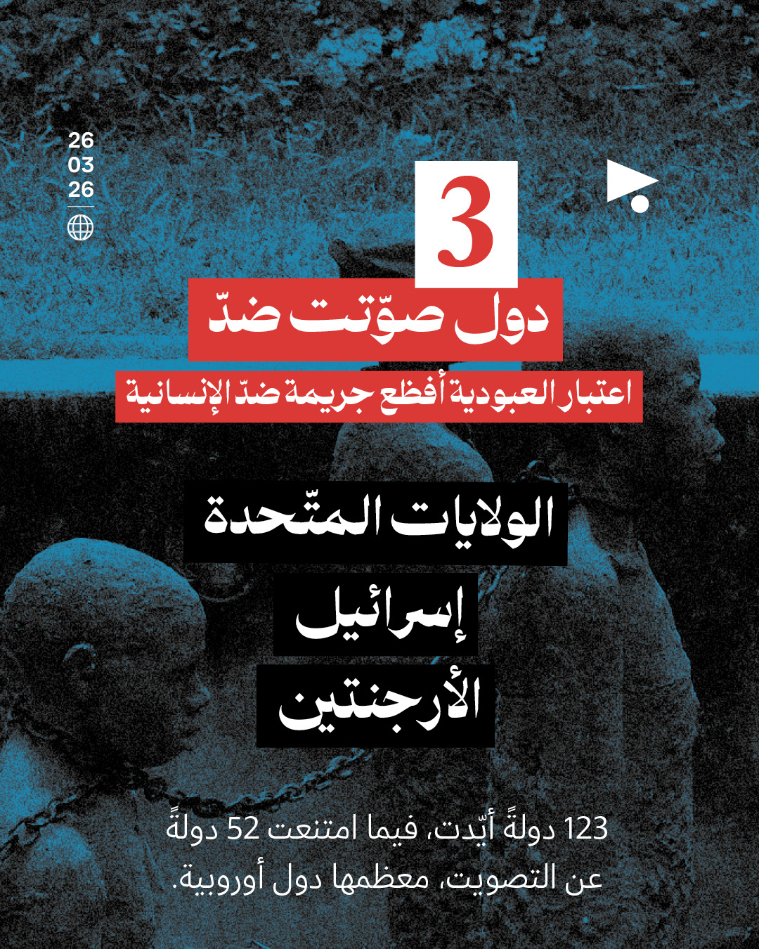 <strong>الأمم المتّحدة تُعلن «الإتجار بالأفارِقة المُستعبَدين» أفظع جريمة ارتُكبت ضدّ الإنسانية</strong>