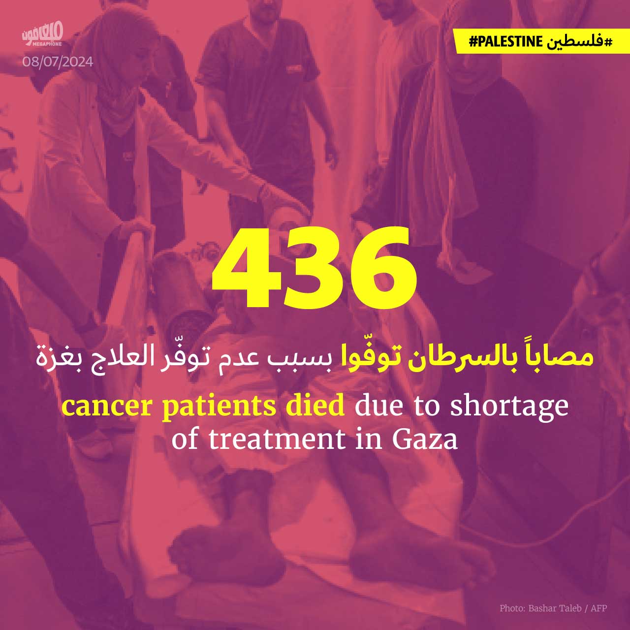   436 مصاباً بالسرطان توفّوا بسبب عدم توفر العلاج بغزة