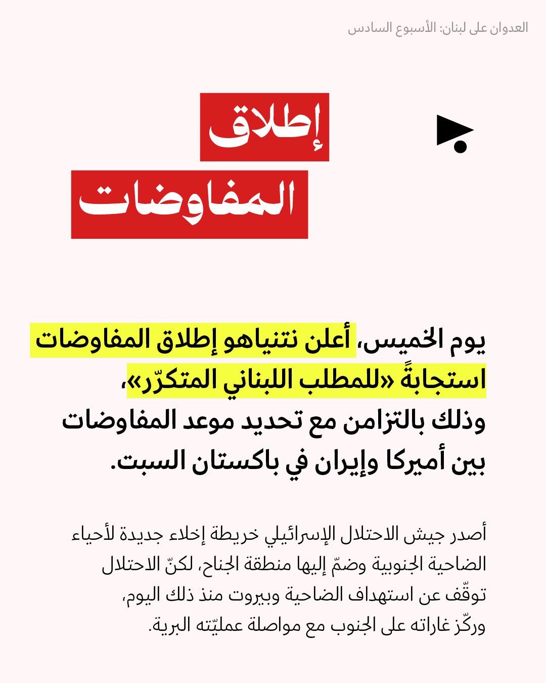 <strong>العدوان على لبنان: الأسبوع السادس 6 - 12 نيسان</strong>