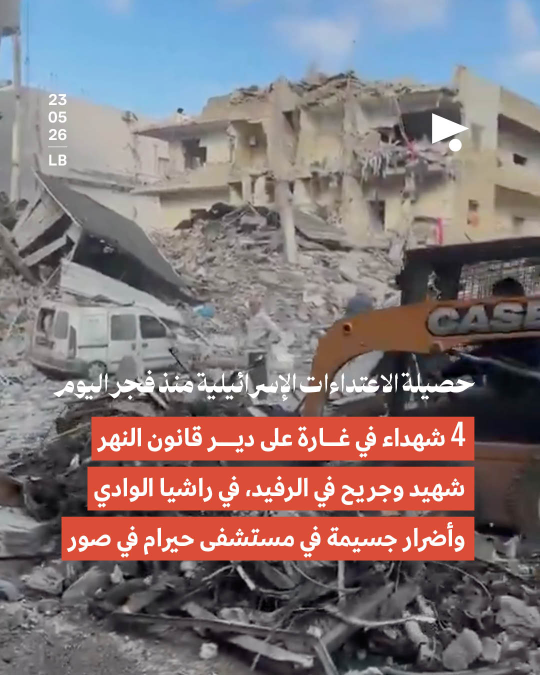 حصيلة الاعتداءات الإسرائيلية منذ فجر اليوم